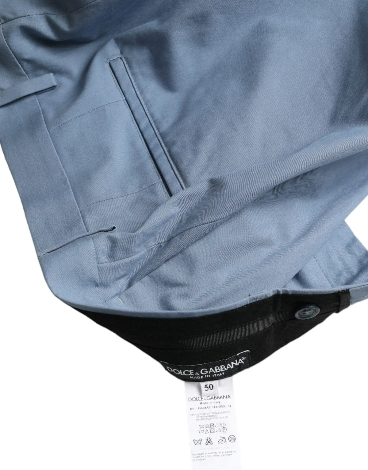Dolce & Gabbana Sky Blue Cotton Folded Hem Men Bermuda Shorts - HBPS Beauty & Fashion