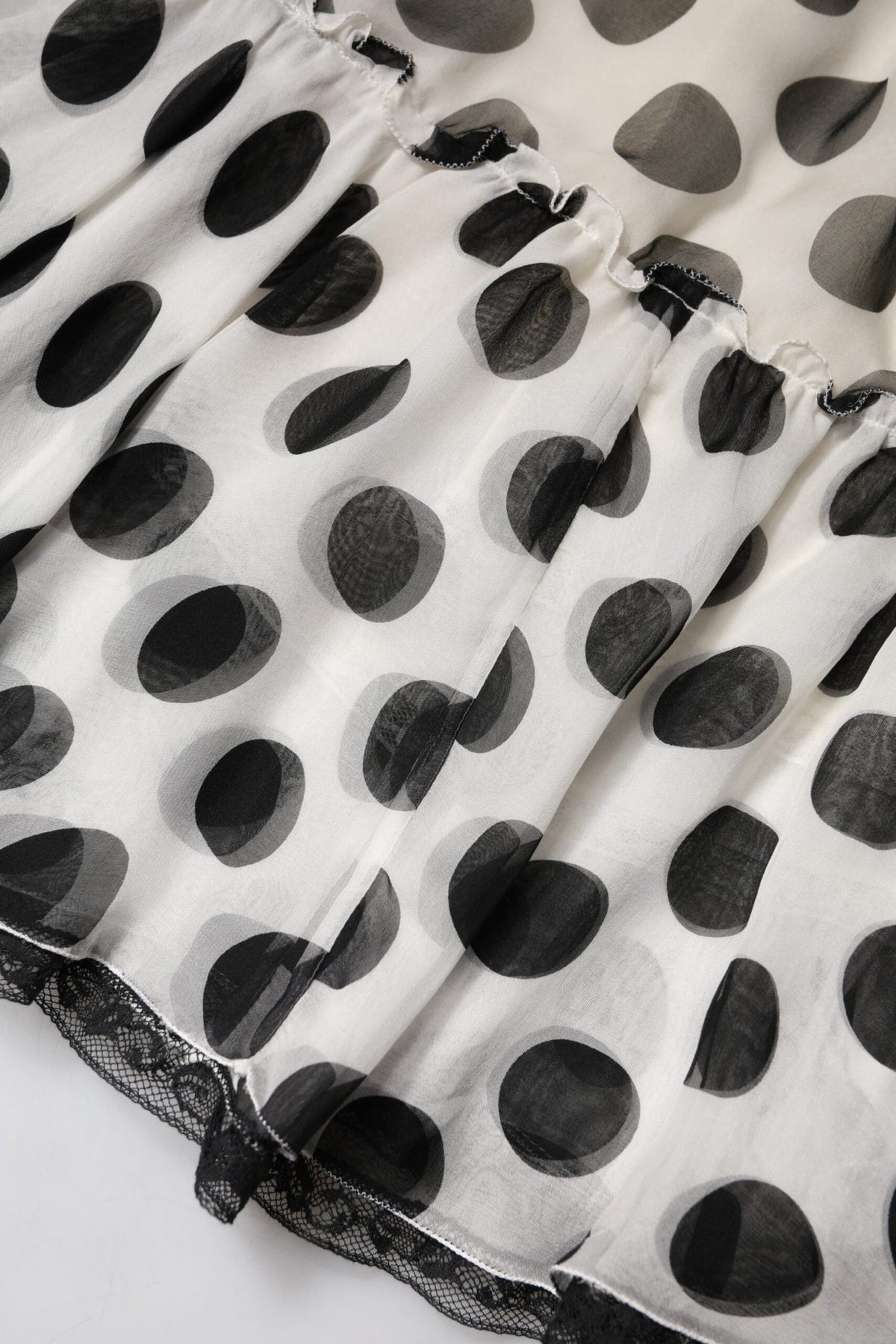 Dolce & Gabbana White Black Polka Dots Knee Length Skirt - HBPS Beauty & Fashion