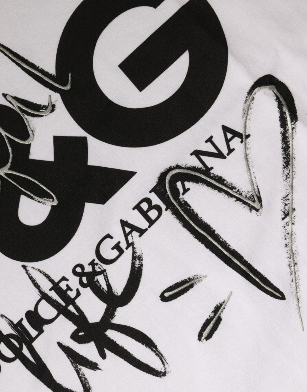Dolce & Gabbana White Cotton Logo Print Round Neck T-shirt - HBPS Beauty & Fashion