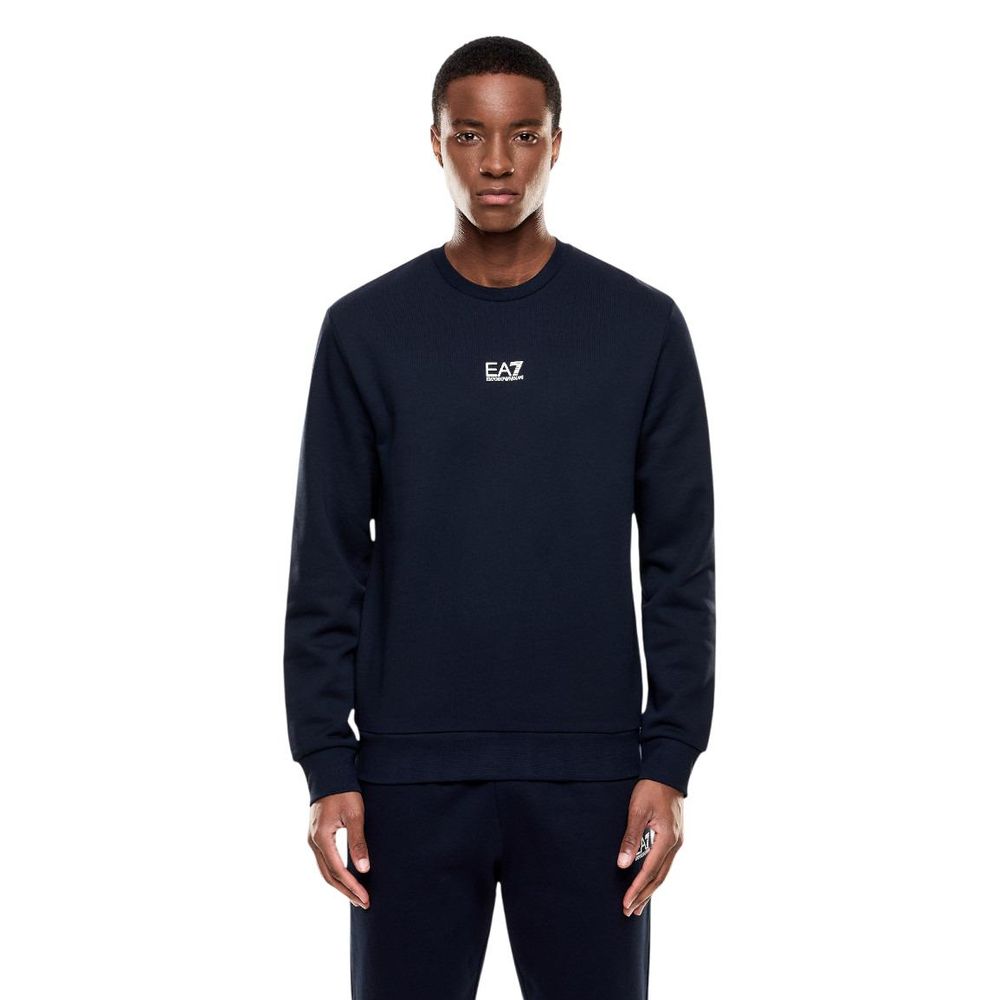EA7 Emporio Armani Blue Cotton Sweatshirt - HBPS Beauty & Fashion