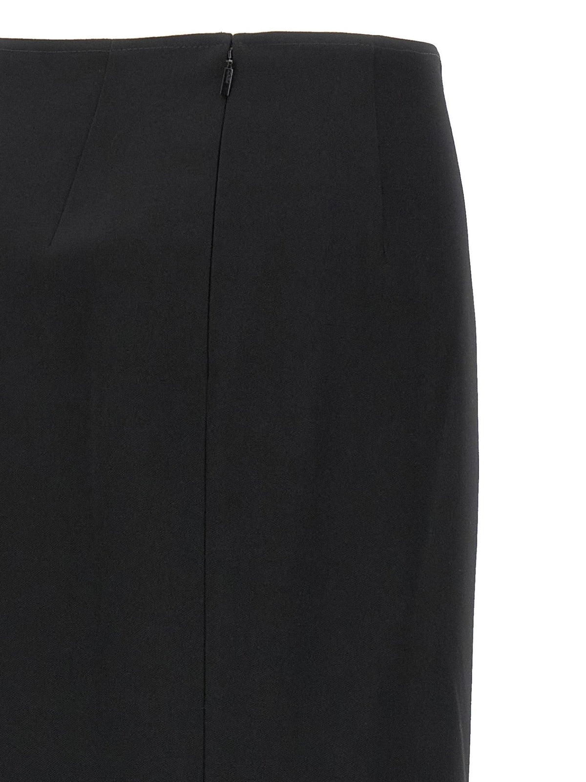 Fendi Black Virgin Wool Midi Skirt - HBPS Beauty & Fashion