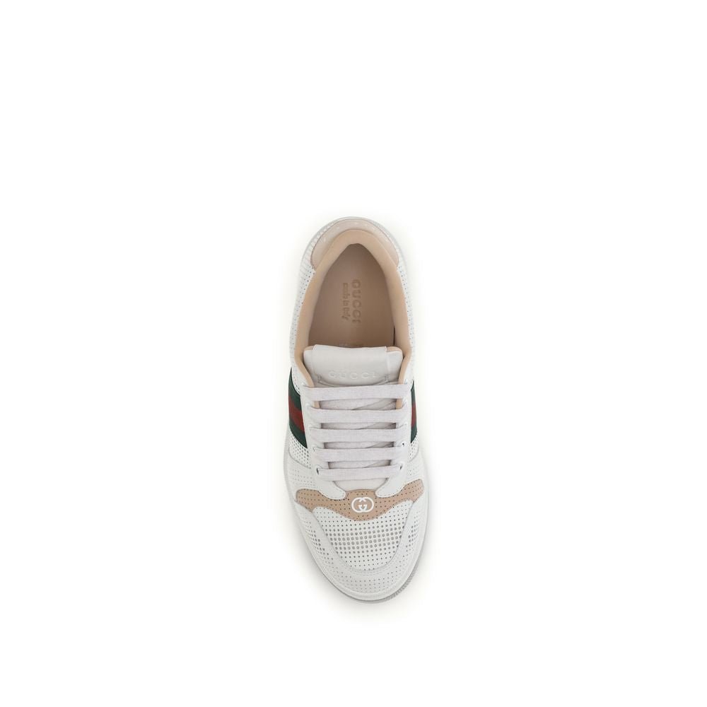 Gucci White Calf Leather Bos Taurus Athletic Sneakers - HBPS Beauty & Fashion