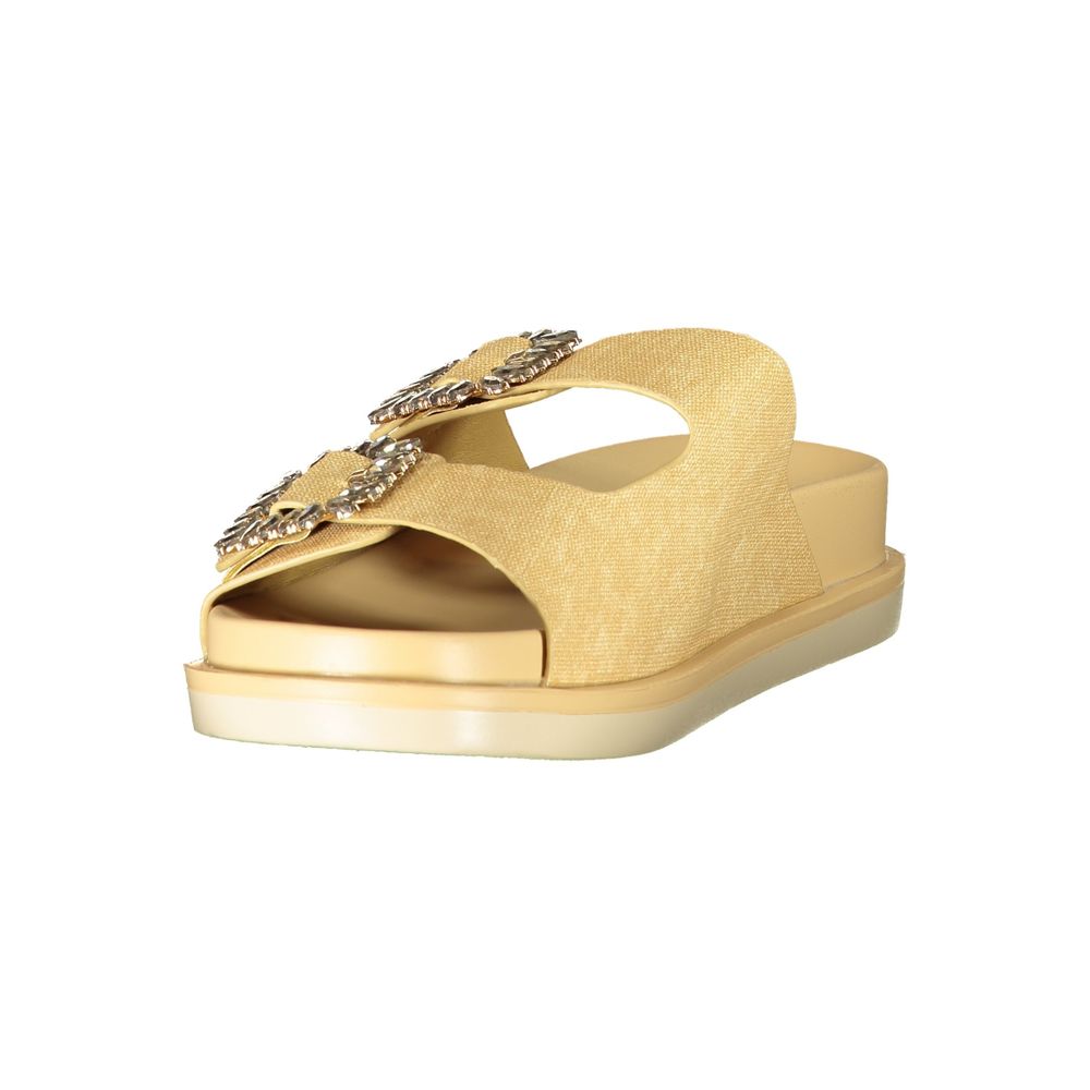 Laura Biagiotti Beige Polyurethane Women's Slipper - HBPS Beauty & Fashion