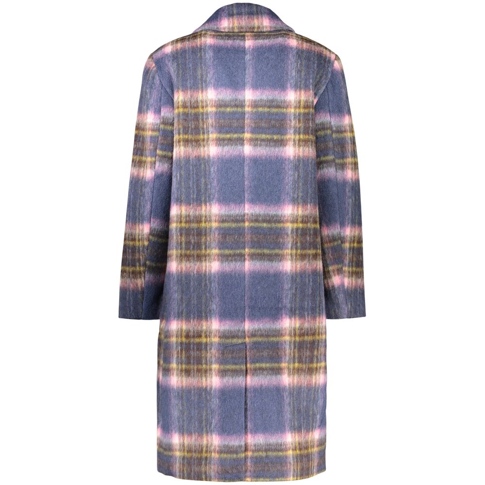 Manteau Desigual femme à carreaux en polyester bleu – DE-48340 - HBPS Beauty & Fashion