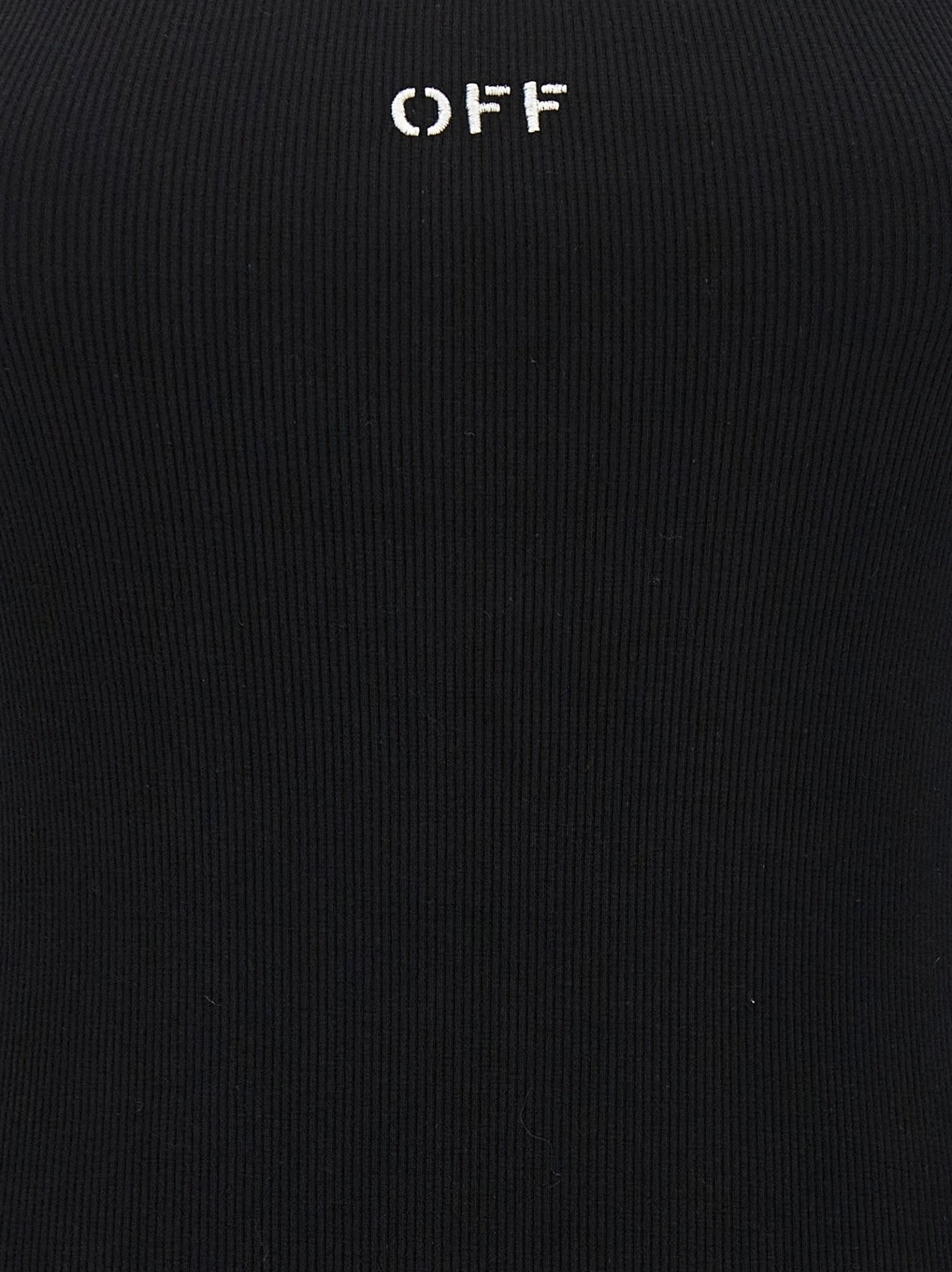 Off-White Black Cotton Short Dress - HBPS Beauty & Fashion