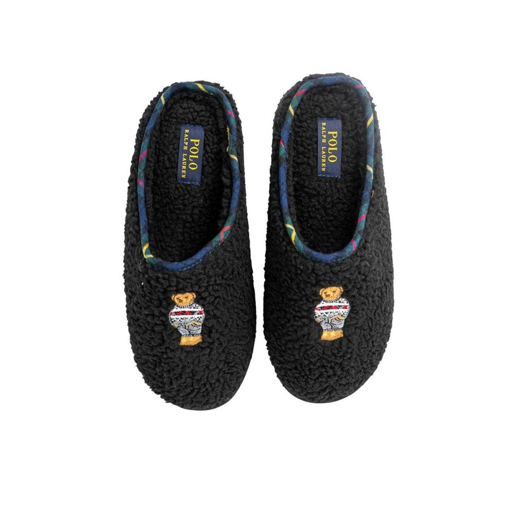 Ralph Lauren Black Cotton Slippers - HBPS Beauty & Fashion
