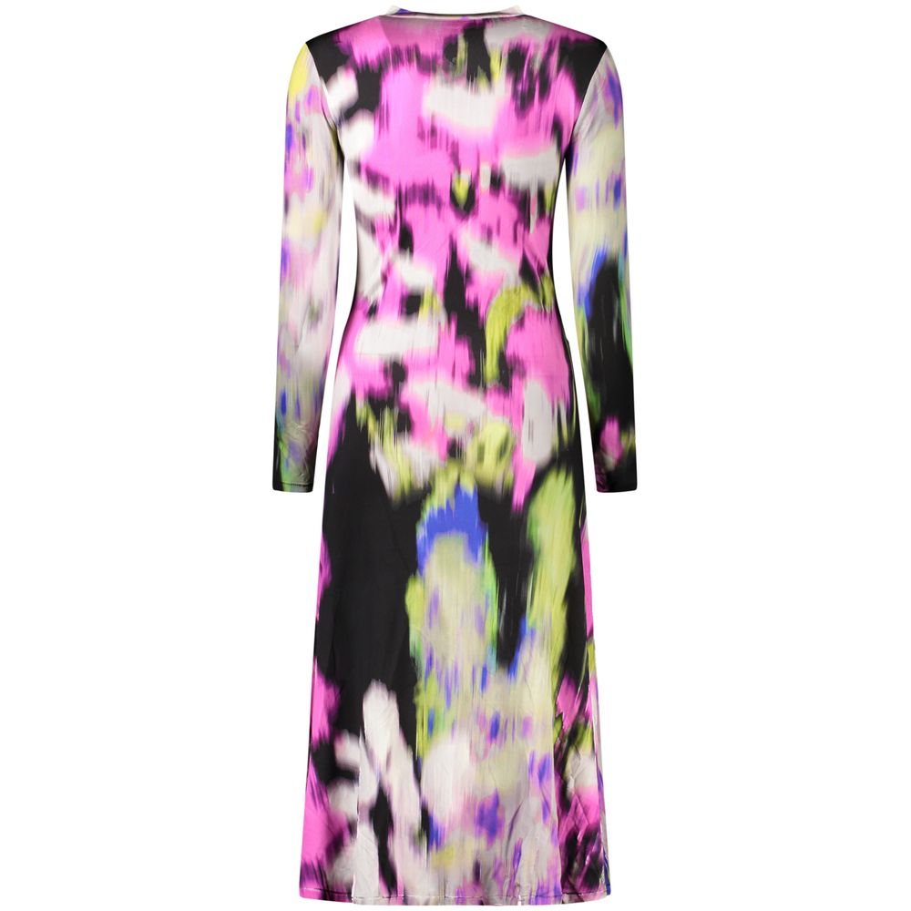 Robe Desigual femme longue à motifs en viscose rose – DE-48327 - HBPS Beauty & Fashion