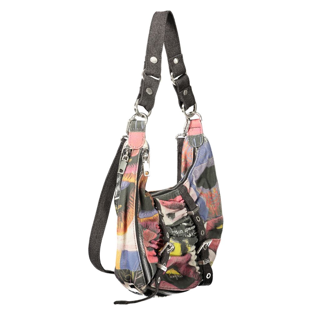 Sac à main Desigual femme Scratched Blue Calgary en coton noir – DE-47984 - HBPS Beauty & Fashion