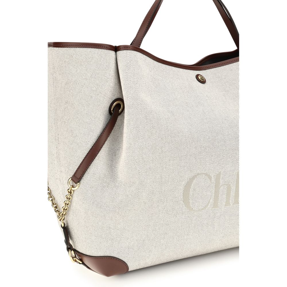 Sac Cabas Femme Chloé Large Carry Tote Beige Coton – Authentique | HBPS Fashion - HBPS Beauty & Fashion