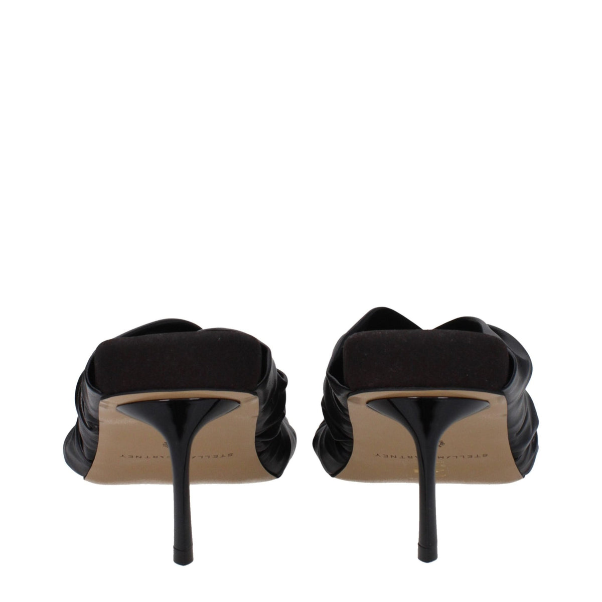 Stella McCartney Black Leather Stiletto Heel Sandals - HBPS Beauty & Fashion