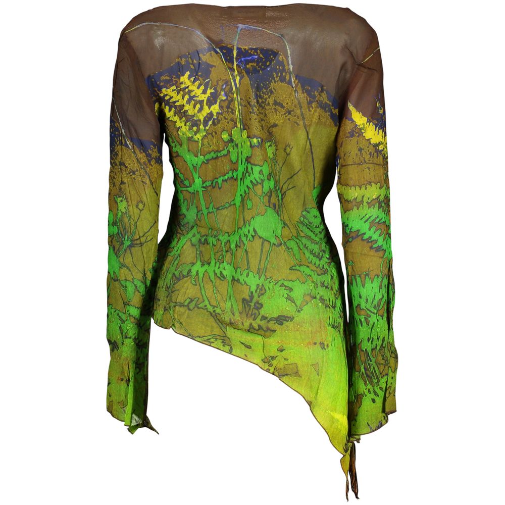 T-shirt Desigual femme manches longues motif forêt en viscose marron – DE-48319 - HBPS Beauty & Fashion