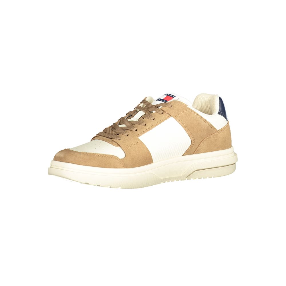 Tommy Hilfiger Beige Leather Men Sneaker - HBPS Beauty & Fashion
