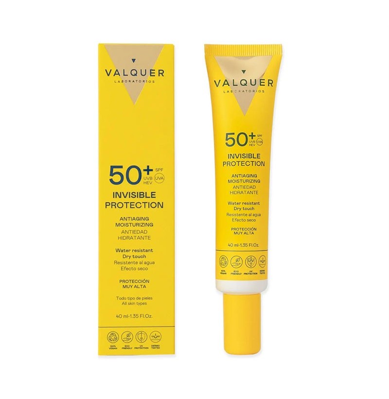 Valquer Crème Solaire Visage SPF 50+ Protection Invisible 40 ML