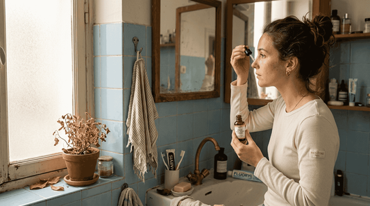 Une femme prend soin de sa peau en suivant sa routine beauté du visage.