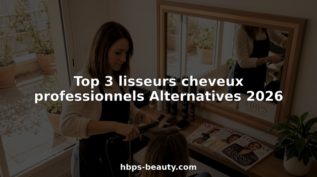 Dans un salon de coiffure animé, une coiffeuse manie un lisseur professionnel pour sublimer la chevelure de sa cliente.