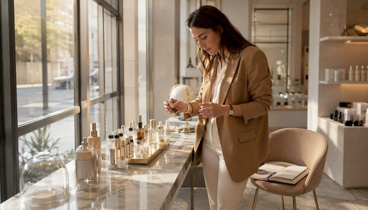Experte beauté en train d’évaluer des solutions professionnelles pour les entreprises du secteur