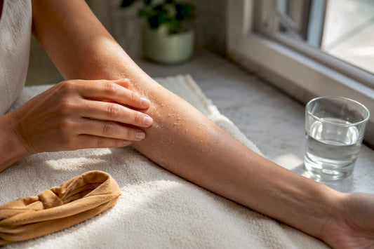 Avant-bras présentant une légère desquamation post-IPL