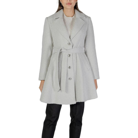 Guess Gray Polyester And Wool Coat by Guess
