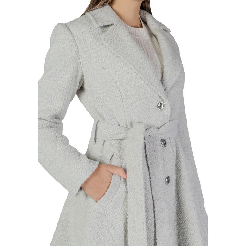 Guess Gray Polyester And Wool Coat by Guess