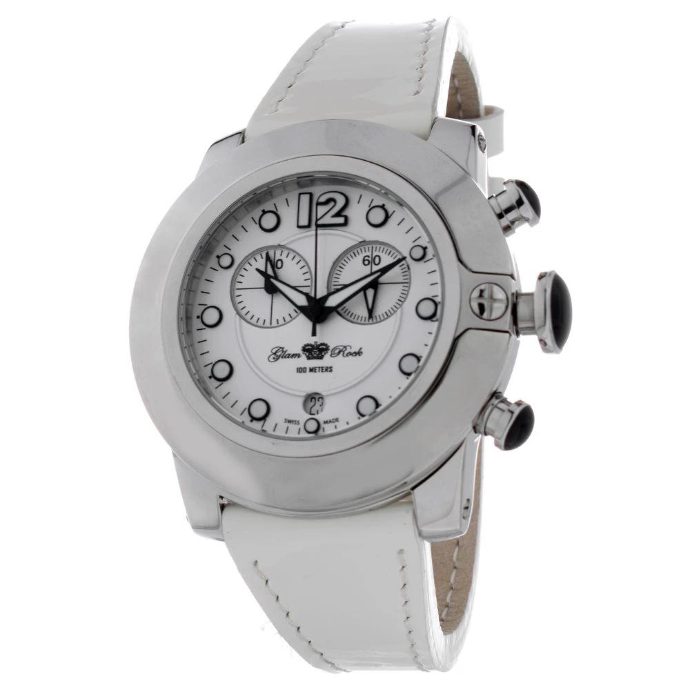 GLAM ROCK White Leather Dress Watch by GLAM ROCK