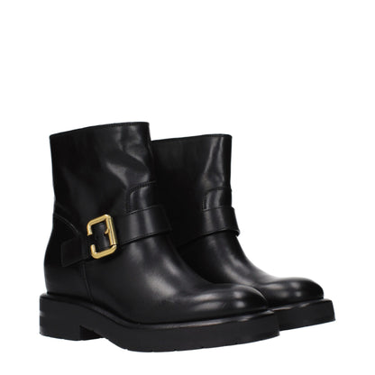 Chloé Black Leather Ankle Boots