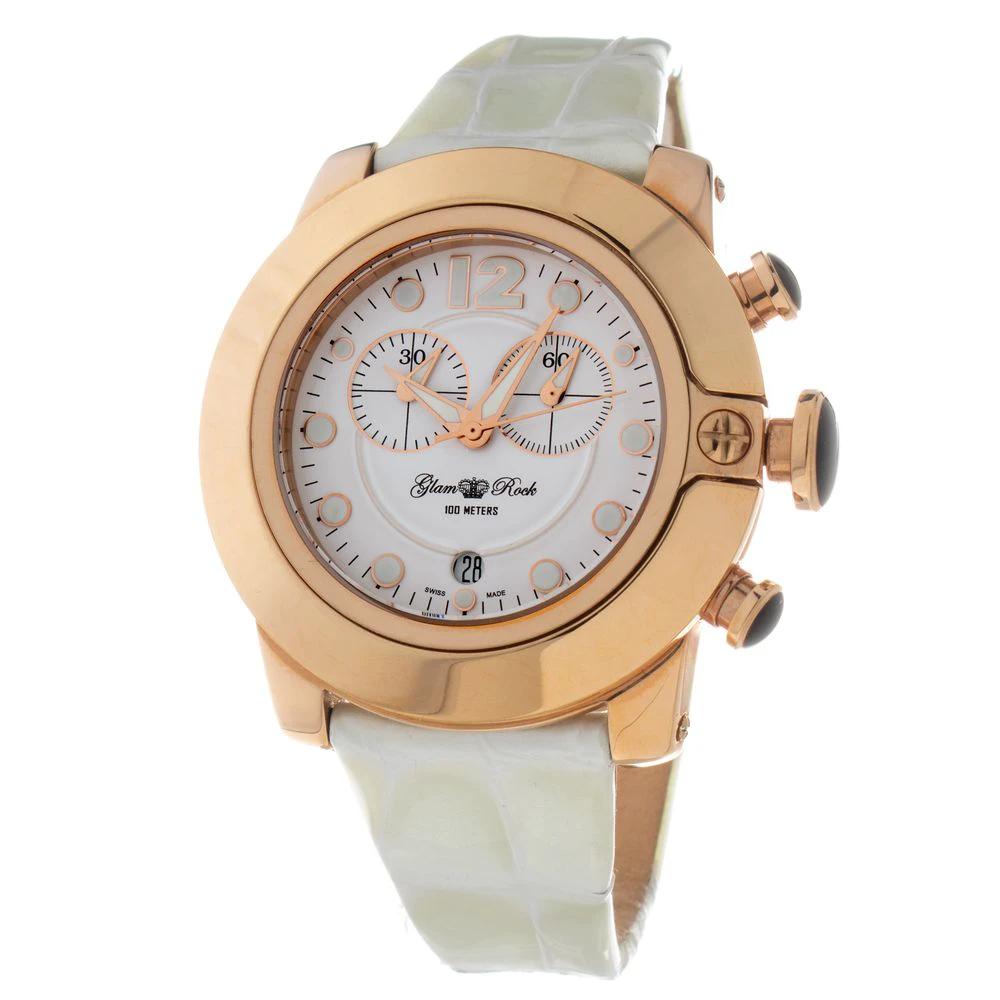 GLAM ROCK White Leather Dress Watch by GLAM ROCK