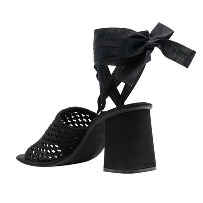 Miu Miu Black Fabric Platform Sandals by Miu Miu