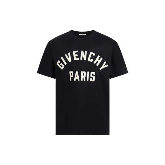 Givenchy T-Shirt Homme Noir — Logo Cousu Contrasté & Col Rond Côtelé | SS26