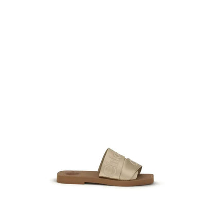 Chloé Gold Polyester Sandals by Chloé