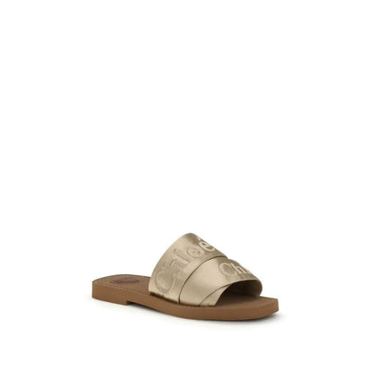 Chloé Gold Polyester Sandals by Chloé