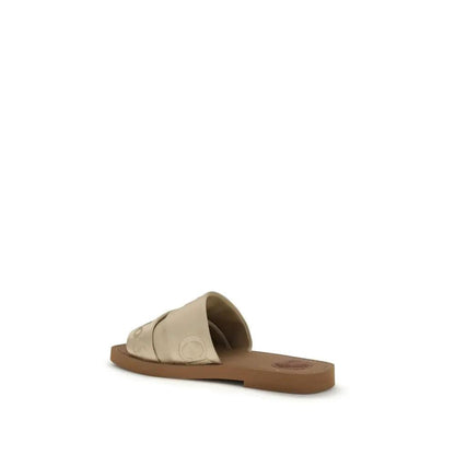 Chloé Gold Polyester Sandals by Chloé