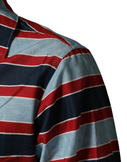 Dolce & Gabbana Multicolor Stripes Cotton Men Button Down Shirt