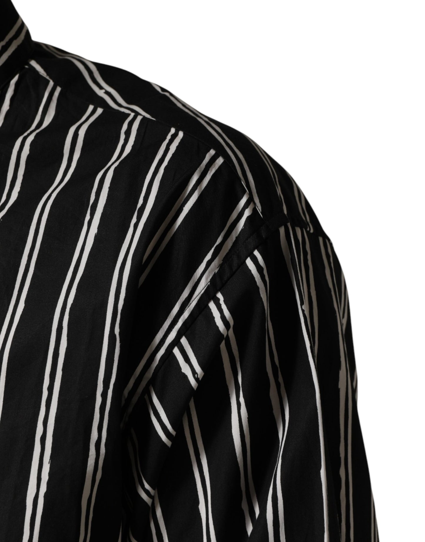 Dolce & Gabbana Black Stripes Cotton Men Formal Dress Shirt