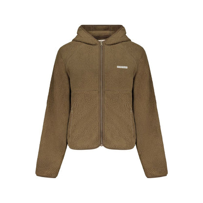 Sweat à capuche zippé Guess Jeans femme en polyester marron – GU-42216