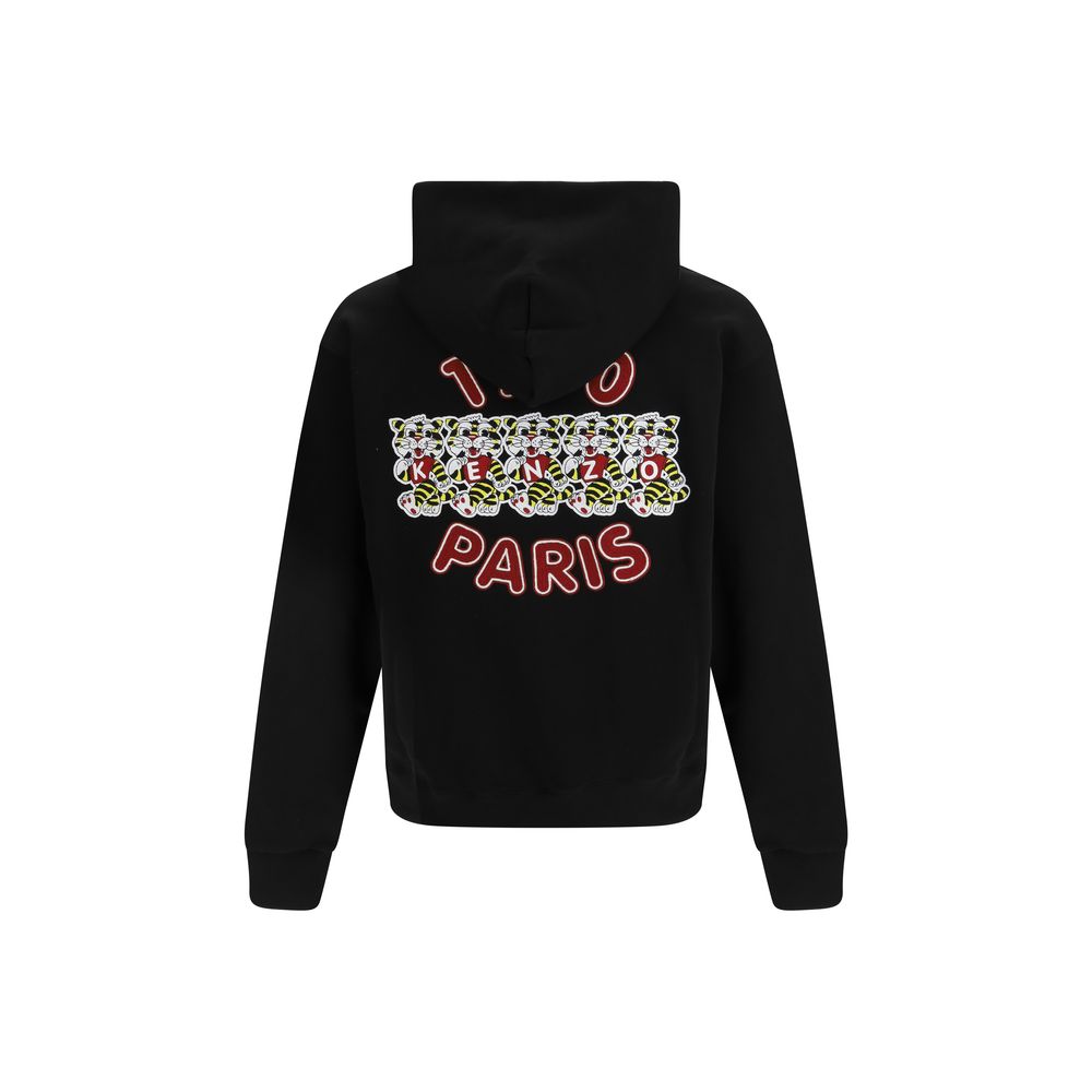 Sweat à capuche Kenzo homme Wild Tiger en coton noir – KE-FG55HO2044MJ99J