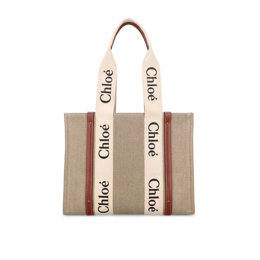 Chloé Beige Linen Tote Bag by Chloé