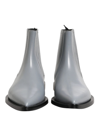 Dolce & Gabbana Light Gray Chelsea Short Ankle Boots Shoes