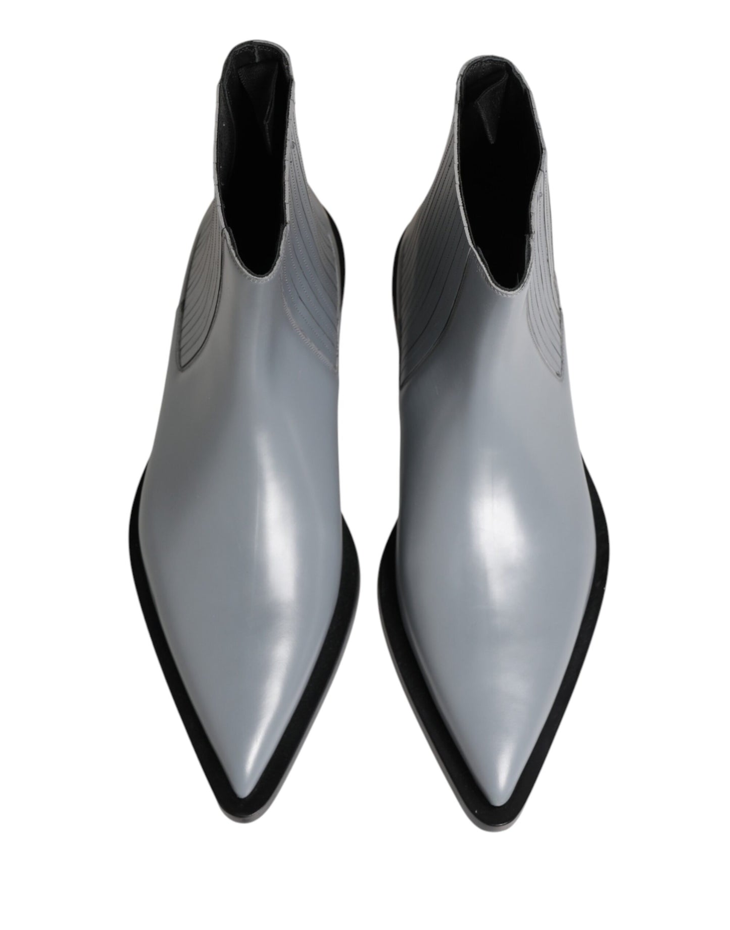 Dolce & Gabbana Light Gray Chelsea Short Ankle Boots Shoes