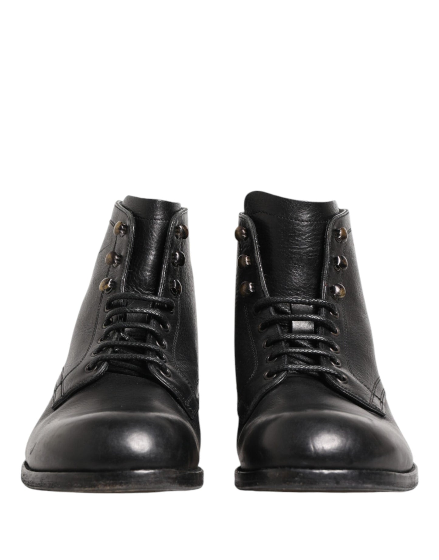 Dolce & Gabbana Black Lace Up Short Ankle Boots Men Shoes
