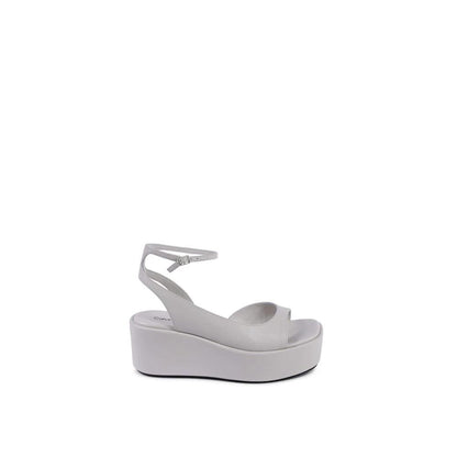 Calvin Klein Beige Leather Platform Sandals by Calvin Klein