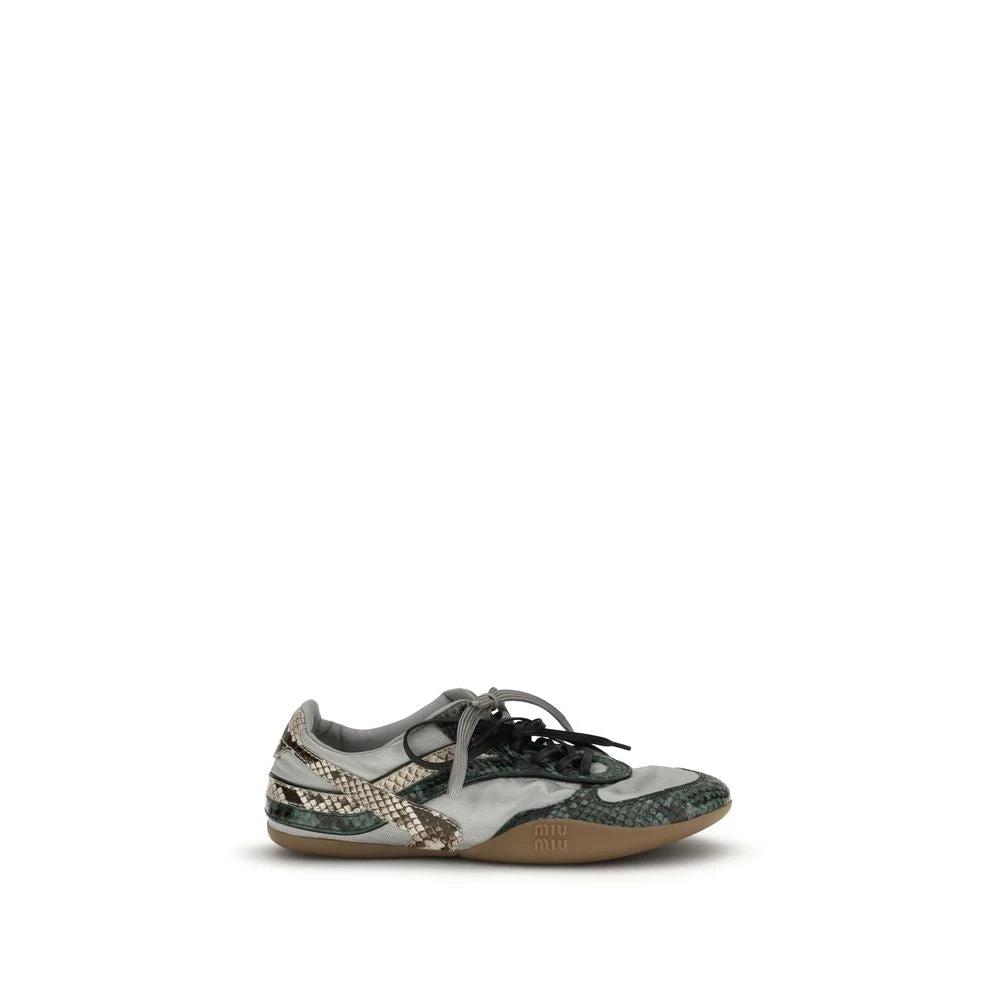 Miu Miu Gray Other Fibres Athletic Sneakers by Miu Miu