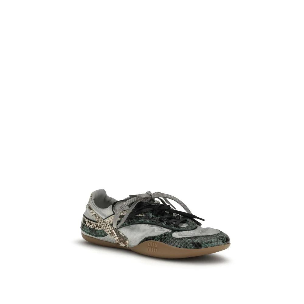 Miu Miu Gray Other Fibres Athletic Sneakers by Miu Miu