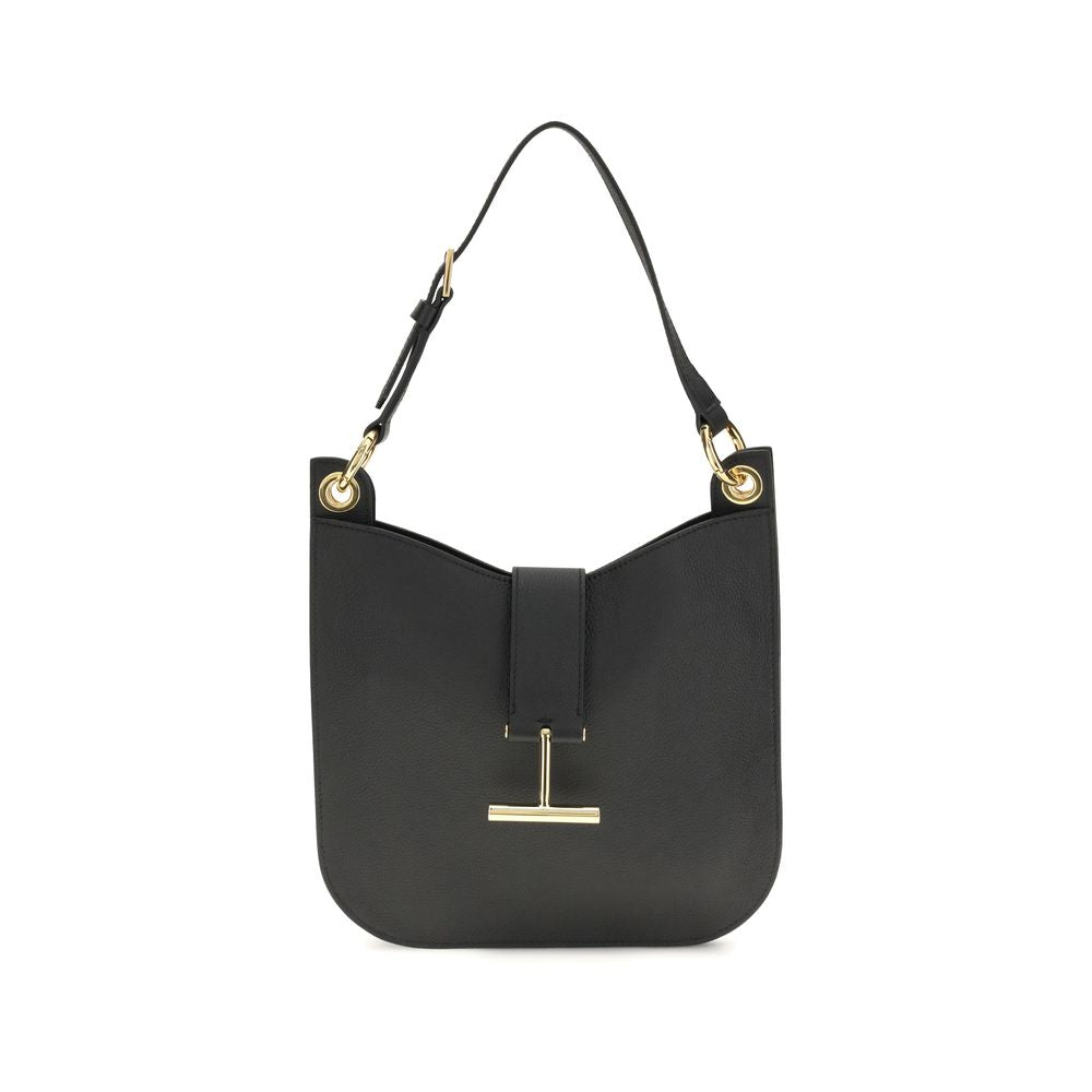 Tom Ford Black Calf Leather Bos Taurus Shoulder Bag