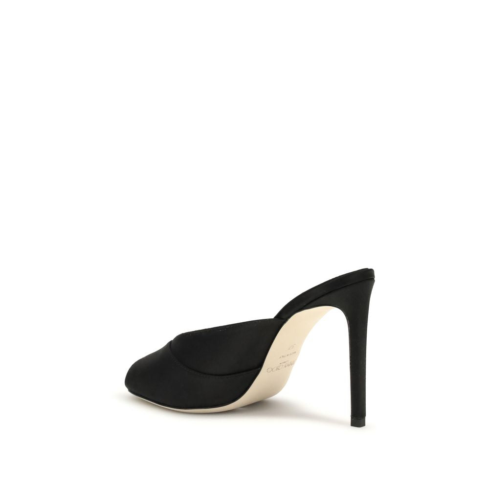 Jimmy Choo Black Calf Leather Bos Taurus Stiletto Heel Sandals