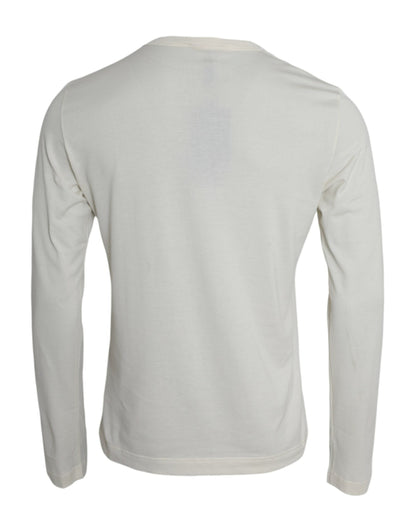 Dolce & Gabbana White Cotton Long Sleeve T-Shirt