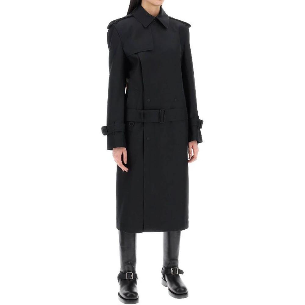 Burberry Black Polyester Coat by Burberry