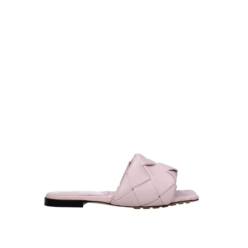 Bottega Veneta Multicolor Calfskin Flat Sandals by Bottega Veneta