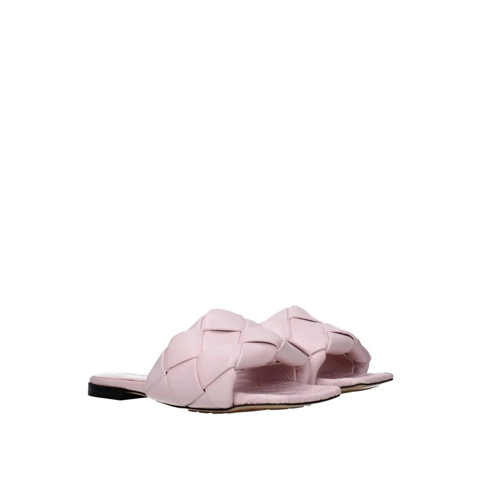 Bottega Veneta Multicolor Calfskin Flat Sandals by Bottega Veneta
