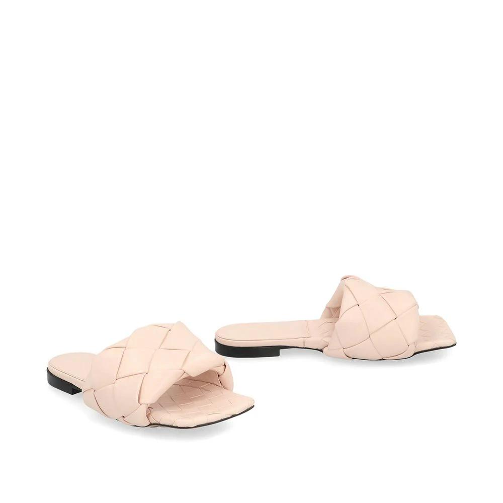 Bottega Veneta Multicolor Leather Flat Sandals by Bottega Veneta