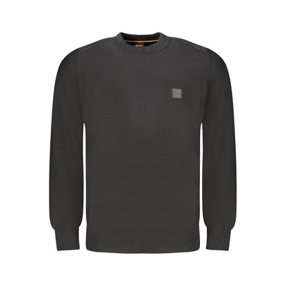 T-shirt manches longues Hugo Boss homme en coton et cachemire noir – BO-33819
